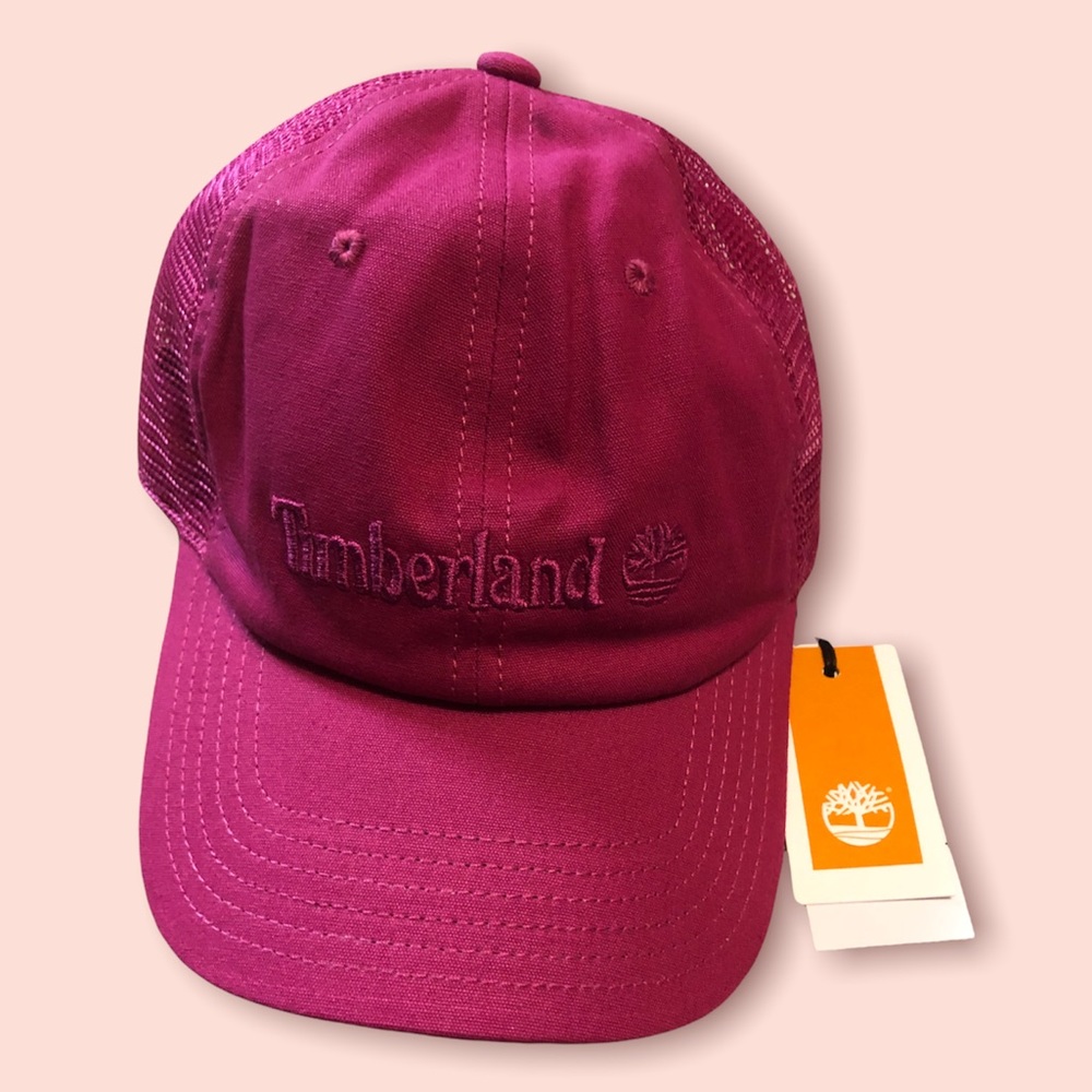 🆕 Timberland Pink Logo Truckers Hat